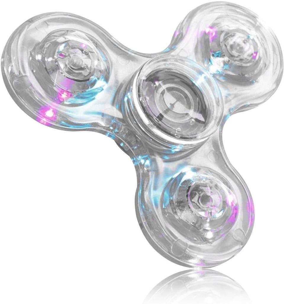 LED Light Fidget Spinner Finger Toy Hand Spinner Glow in Dark Stress Reduction plus Anxiety Relief designed for Children