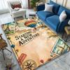 [Vintage Adventure Map Printed Carpet] Durable Home and Office Area Rug, Kitchen Farmhouse Decorative Floor Mat