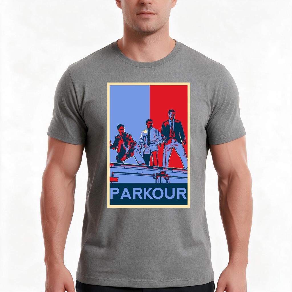 Parkour Parkour Tshirt Summer Casual Cotton Tee Oversized Streetwear Tops Vintage Graphic Print Loose Fit Short Sleeve