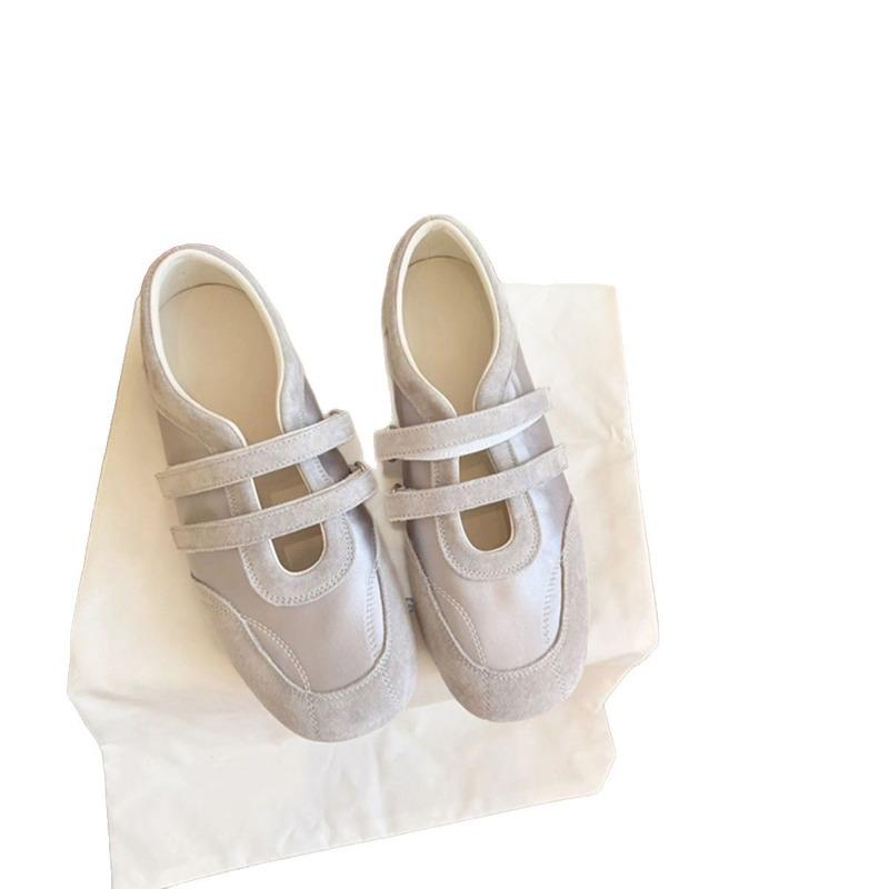 Velcro Word Belt Casual Shoes Ballet Style Women's Shoes Spring and Summer New Beautiful Yellow Shoes