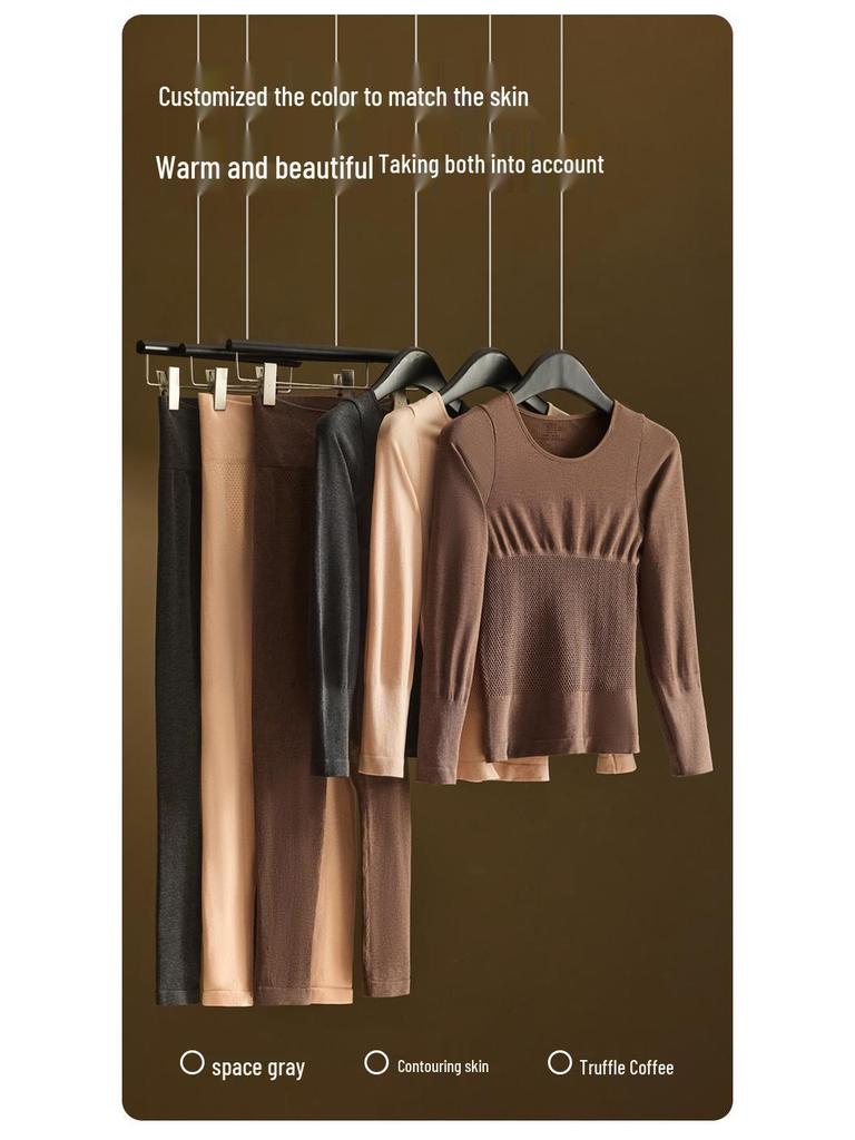 Women's Seamless Self-heating Slim Fit Thermal Underwear Set for Autumn and Winter