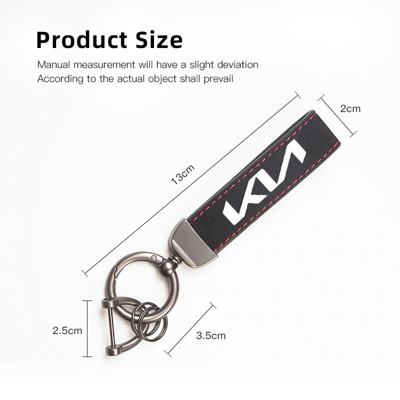 TCIV9 1Pcs Car Styling Key Ring Suede Leather Keychain Keyring For KIA K5 Sorento Ceed Soul EV6 Stonic RIO Carnival Stinger Forte Niro