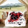 1PC Custom Name Hockey Players Action outdooor Flannel blankets Throw Blanket All-Season Throw Gift Bedspread for Couch, Bed, Camping Holiday Birthda