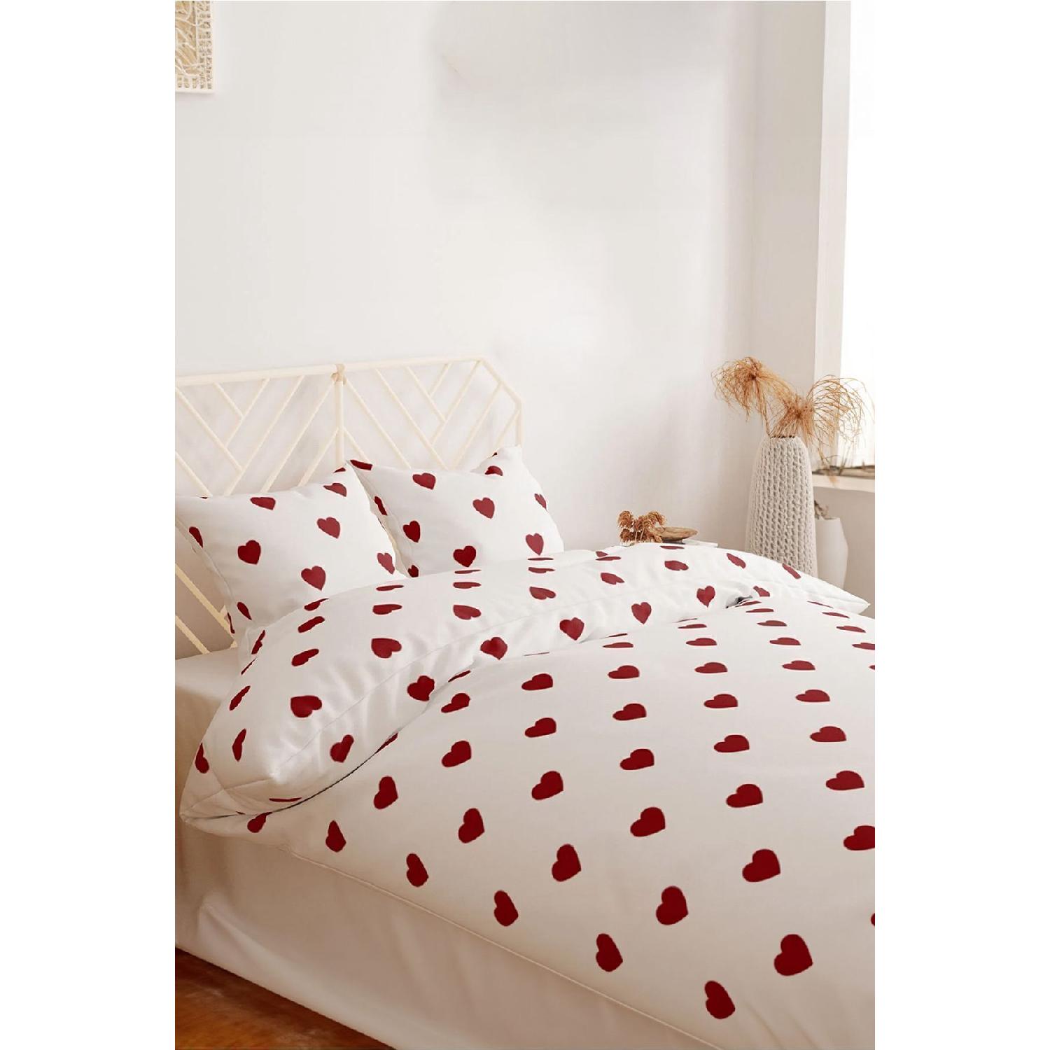 

Комплект двойных хлопковых пододеяльников Romantico Red Heart красный