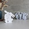 Bunny Mold Silicone Family Rabbit Figurine Mould Rabbit Silicone Mold For Spring Holiday Home Decoration Arts Crafts Gypsum