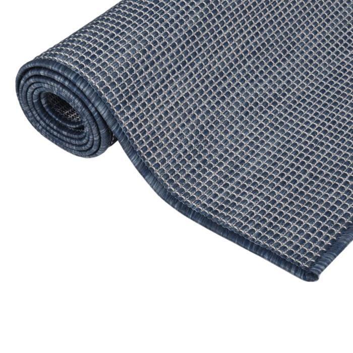 VidaXL Tapis à tissage plat d'extérieur 120x170 cm Bleu