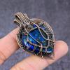 Blue Labradorite Handmade Copper Wire Wrap Tree Of Life Pendant 2.4" q8G03
