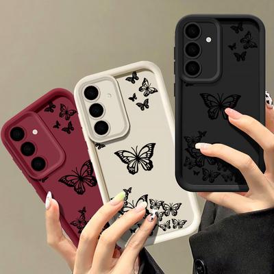 Butterfly Shockproof Silicone Shell For Samsung Galaxy S25 S24 S22 Ultra Plus S23 S21 S20 Fe A55 A54 A53 A52 A35 A34 A15 5g Soft Lens Protection Cover