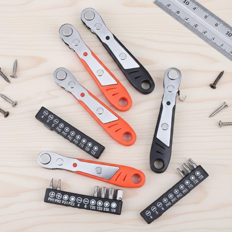Single Mini Socket Ratchet, Multifunctional Screwdriver, Fast Ratchet Wrench DIY Repair Tools