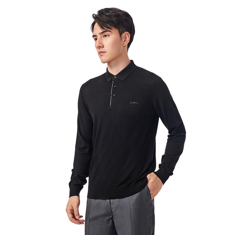 Hodo Men's Silk & Wool Blend Long-Sleeve Polo Sweater