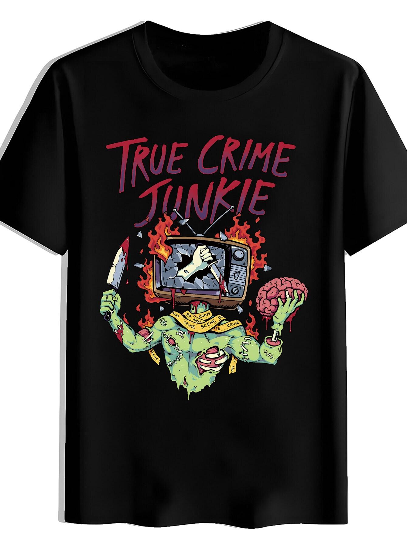 T-shirt A Stylish And Artistic Short-Sleeve with a Black Color And Trendy XL
