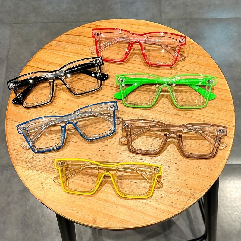 Anime Square Clear Lens Glasses Candy Color Cosplay Costume Decorative Glasses Computer Spectacles For Women Men