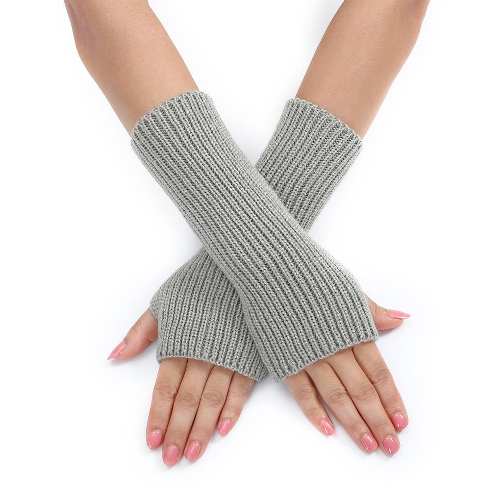 Girls Lengthen Wrist Gloves Crochet Fingerless Gloves Half Finger Keep Warm Mittens Lengthen Mittens for Adult Winter