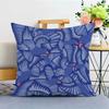 Purple Pattern Pillow Cover Plant Geometric Sofa Living Room Cushion Cover Bedside Square Pillowcase Removable and Washable