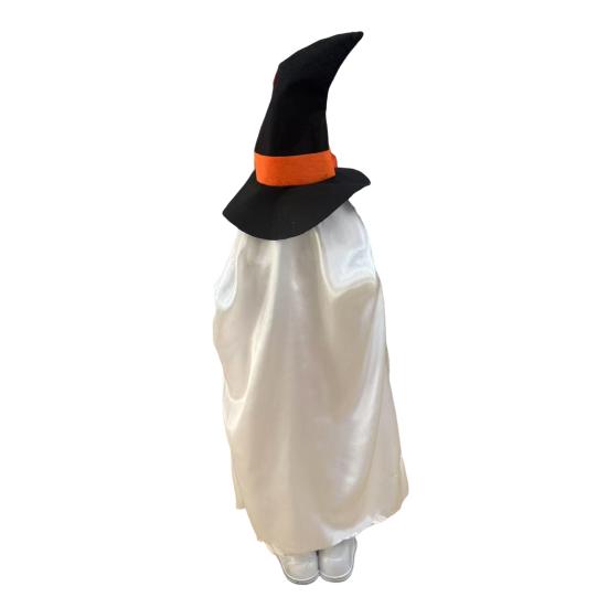 Halloween Trick or Treat Ghost Decoration Light Up White Ghost with Candy Bucket 3ft Front Porch Standing Ghost for Outdoor Yard Lawn Decor
