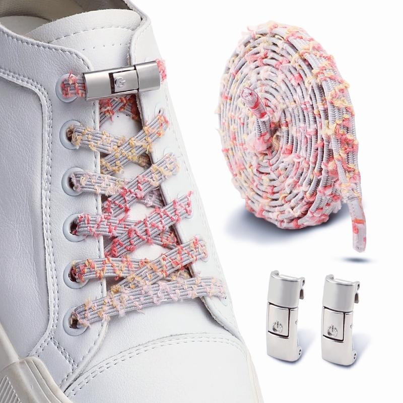 Druckverschluss Metall Schnürsenkel-Clips Schnürsenkel ohne Binden Elastische Schnürsenkel-Endkappen Faulen Sneaker Schnürsenkel-Schlösser