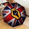 Flaming Wolves Emblem Wanderers Automatic Folding Umbrella - 8-Rib Travel Umbrella with Auto Open/Close & Portable Gifts for Holidays or Birthdays