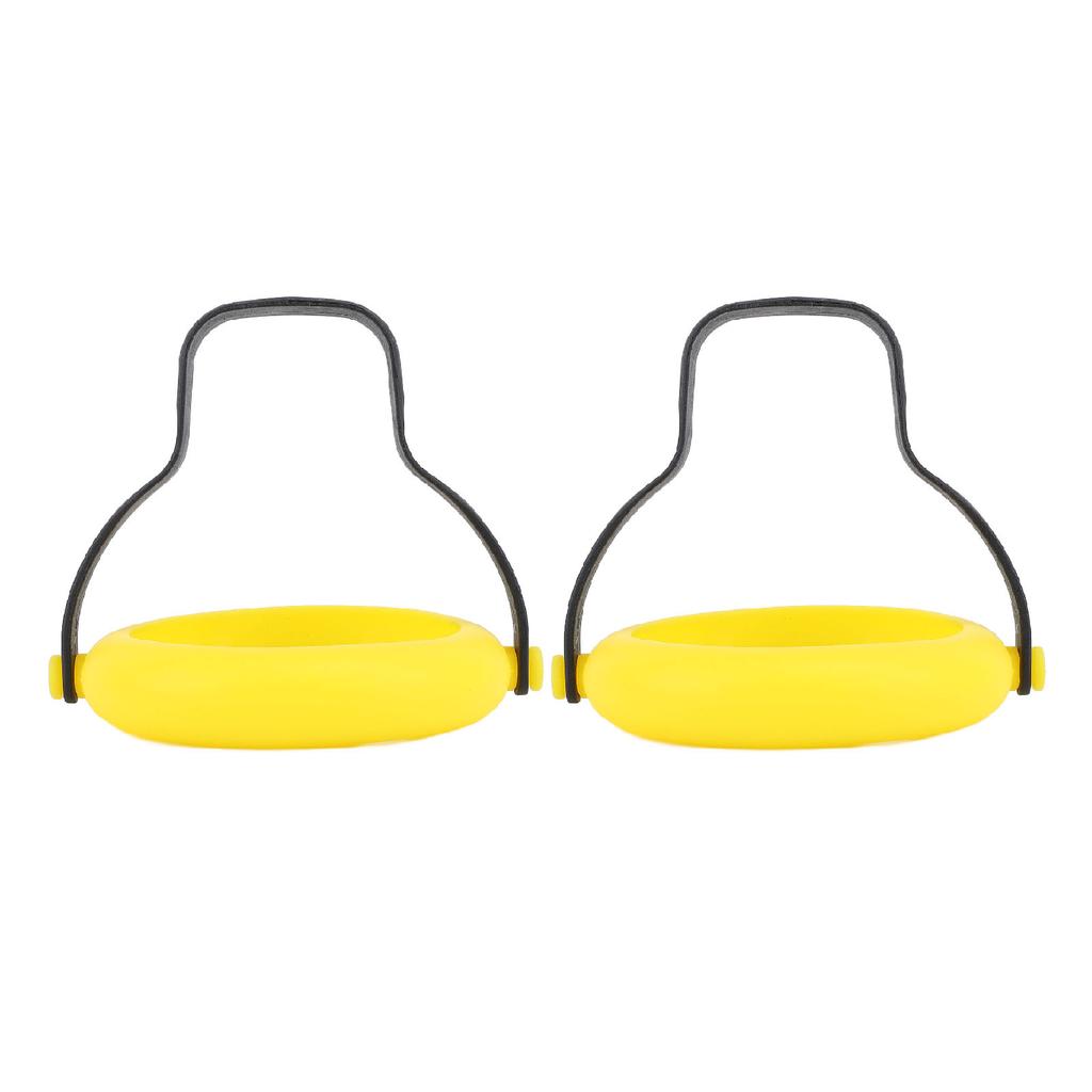 2 Pcs Silicone Egg Ring Heat Resistant Nylon Handle Dishwasher Safe Non Stick Round Egg Shaper