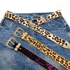 Fashion Leopard Pattern Belt Popular Waistbelt for Women Decorative Pants Belt Cool Engraved Buckle Belt Waist Accessory