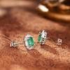 925 Sterling Silver Green Cubic Zirconia Stud Earrings for Women Simple Chic Fashionable Jewelry Accessory