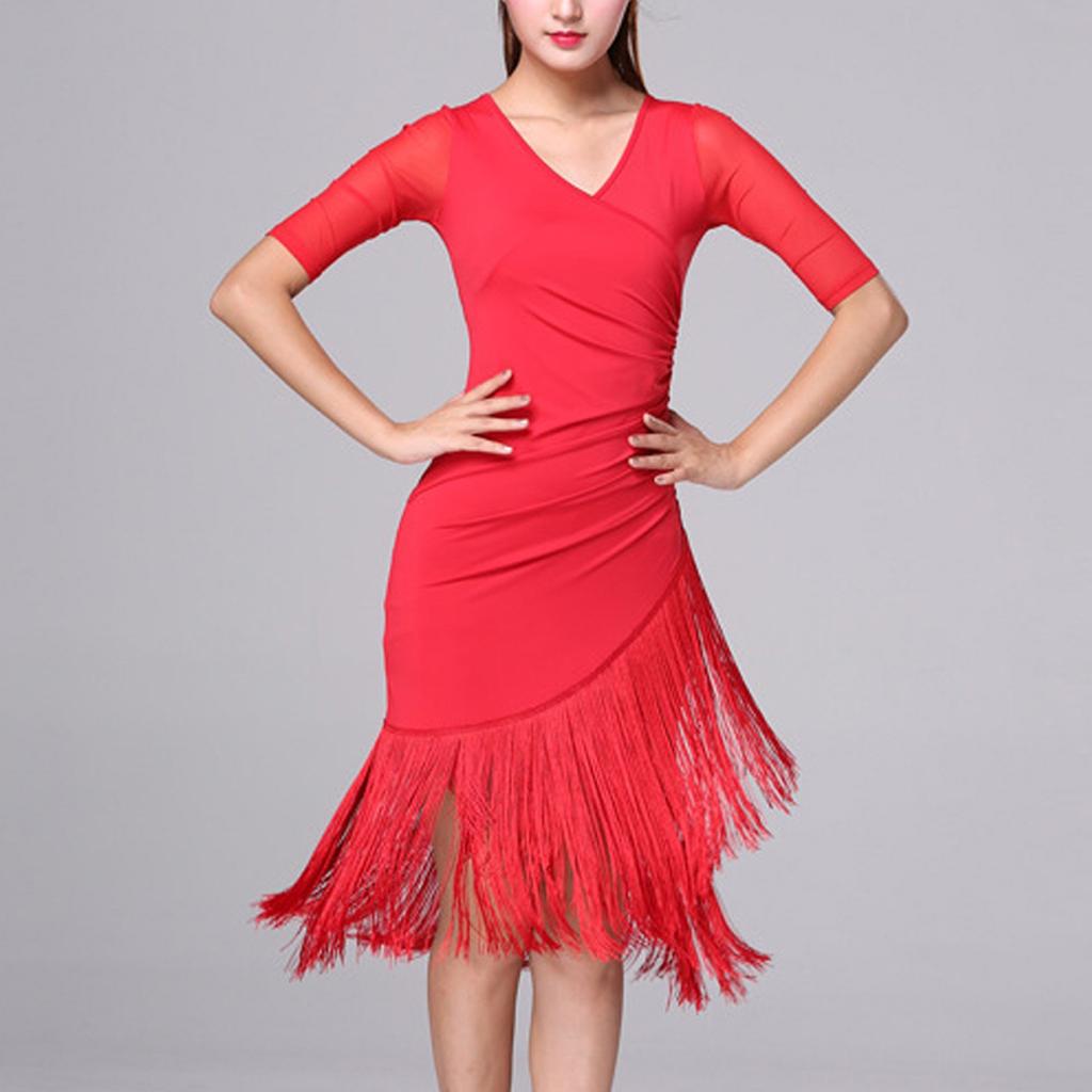 Damen Lässig Halbarm Sommer Tanzkleid Party Trainingsoutfit