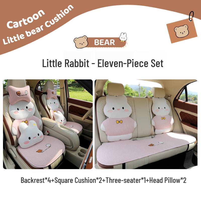 Pernă Scaun Auto Desen Animat - Universală, Bumbac-In Respirabil, Husă Scaun Spate pentru Patru Sezoane