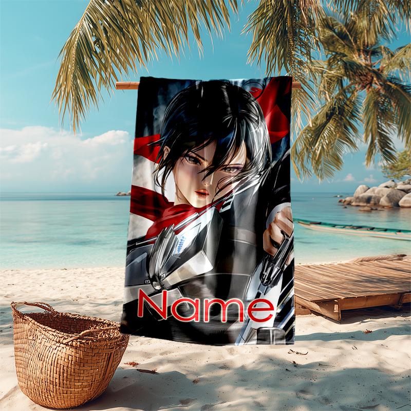 Personalized Customized Proof Beach Towel with Attack On Titan Pattern - Soft, Absorbent, Quick-drying, Perfect Swimming, Camping&bathing