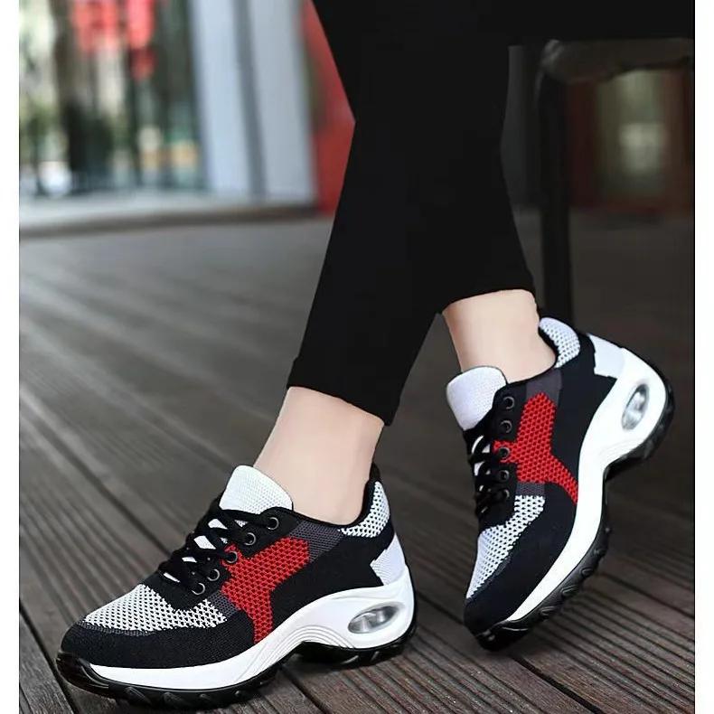 Spring and Autumn New Breathable Women's Shoes Outdoor nonslip mesh sports footwear Fashion wedge sneakers Casual light shoes