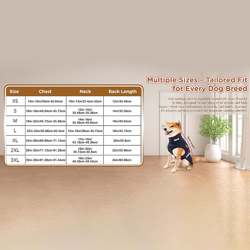 Dog Anxiety Vest And Coat, Vet Visits And Separation - Keep Pet Calm, Dog Jacket For Thunder, Fireworks, Anti Anxiety Vest