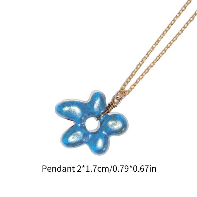 Small Flower Choker Floral Pendant Necklaces Pendant Necklace Alloy Material Pendant Choker Y2K Neck Jewelry for Daily