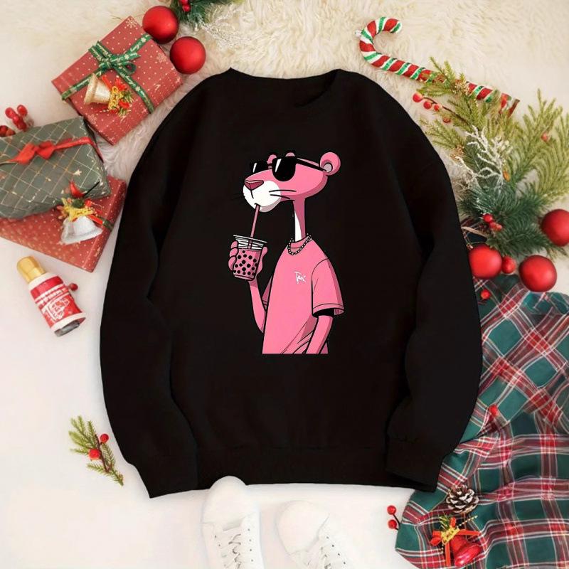 TUME Women's Cartoon Sweatshirt - Loose Casual Plus Size Round Neck Hoodie
