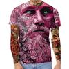 Summer Round Neck 3D Art Print Top Fashionable Casual Short Sleeved Men's T-shirts