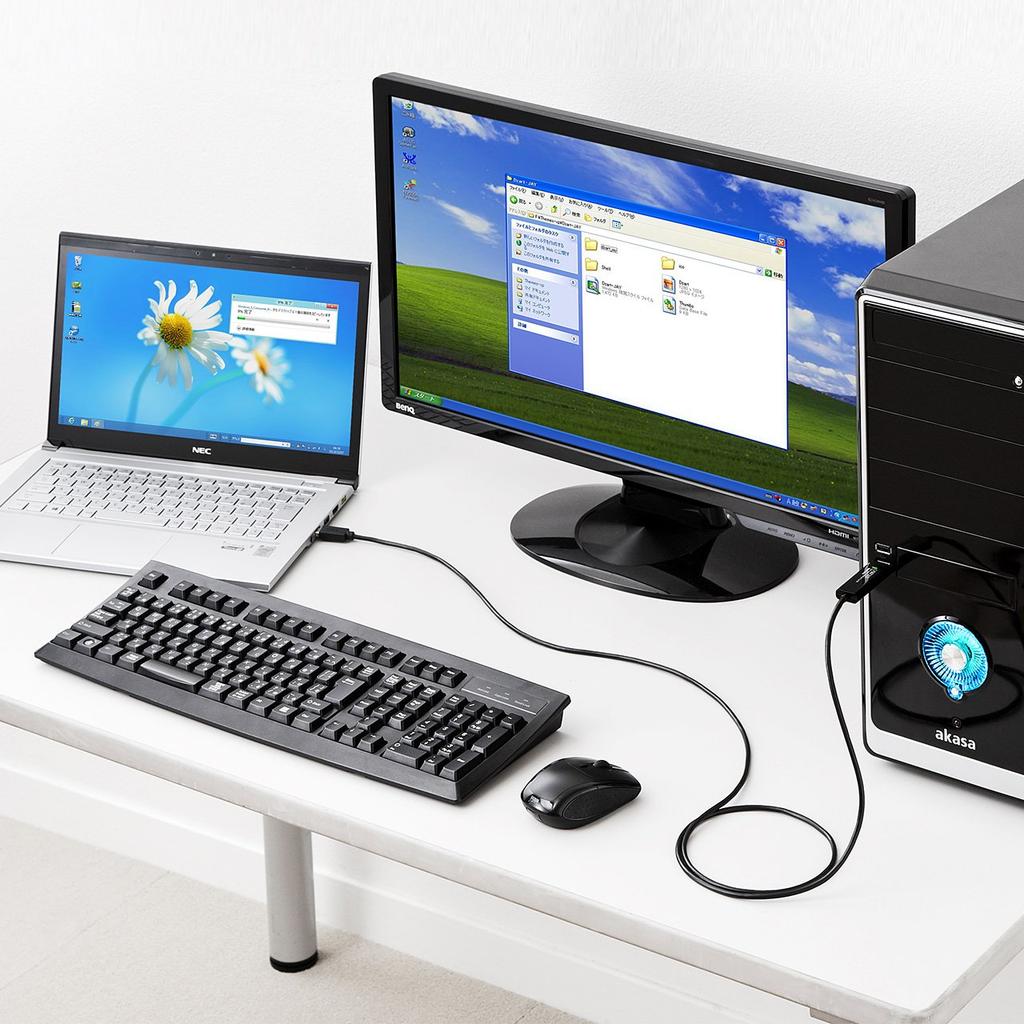 Sanwa Supply Drag Drop USB Link Cable with & 3.0 (Compatible Mac/Windows) KB-USB-LINK4