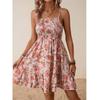 Small Sweet Summer New Arrival Fashion Style off-Neck Elastic Waist Slim Fit Backless Ruffled Spaghetti Straps Dress