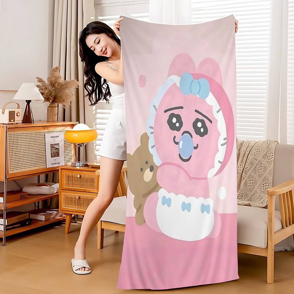 Popular Cute O-Opanchu U-Usagi Bath Towel Microfiber Soft Water Absorbing Breathable For Girl Kids Decorative Beach Towel