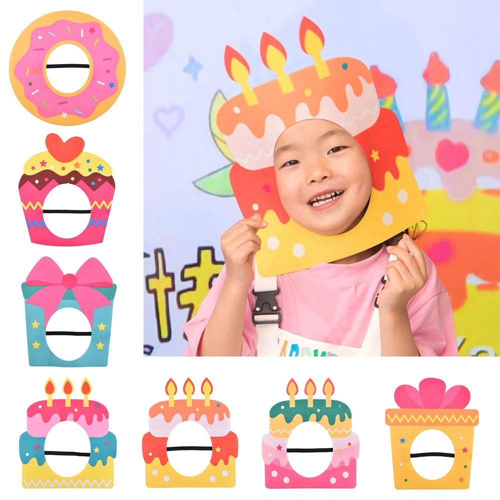 Multicolor Party Photo Props Felt Headgear Hat Funny Cake Hat Party Cap  Gift