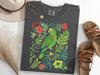 Amazon Parrot Wildflower Shirt, Boho Floral Parrot Birdwatching Tee, Bird Lover Gift