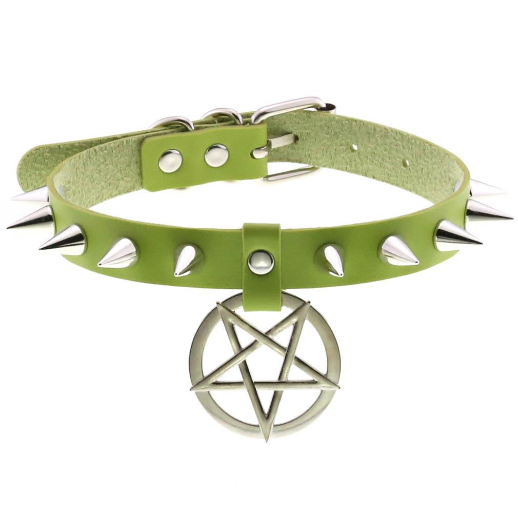 Spike Choker Necklace for Women Goth Pentagram Necklace Emo Neck Strap Cosplay Chocker Gothic Accessories