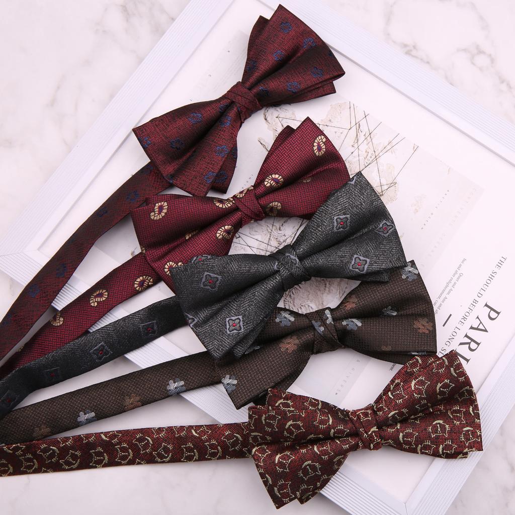Men'S Retro Tie Dark Red Pattern British 8Cm High-End Formal Dress Casual, Professional Business Striped Wedding Tide