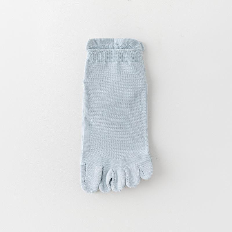 Spring/Summer Anti-Pilling Ultra-Thin Five-Toe Socks, Unisex, Short Tube, Pure Combed Cotton, Mesh Design