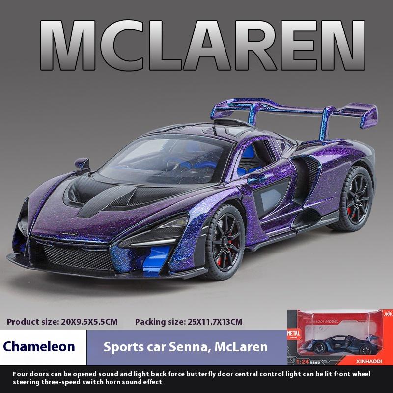 1/24 Scale Mclaren Senna Super Racing Car Alloy Diecast Model Car Adult Collectibles Sound & Light Hobby Holiday Gifts with Boyfriend