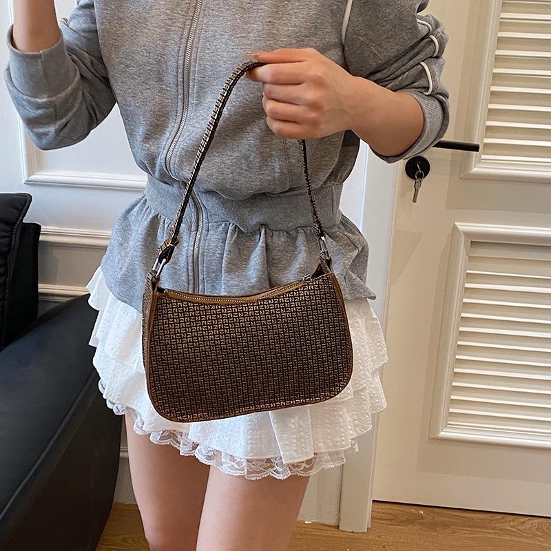 Retro Nische Unterarmtasche Damen neue trendige Mode Schultertasche leichter Luxus tragbare karierte Damentasche