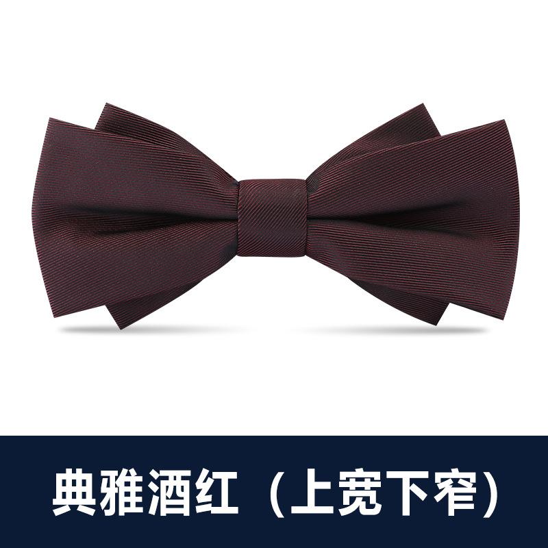 Men'S Double Bow Tie Groom Best Man Burgundy Black Dress Shirt Wedding British Korean Edition Bow Women