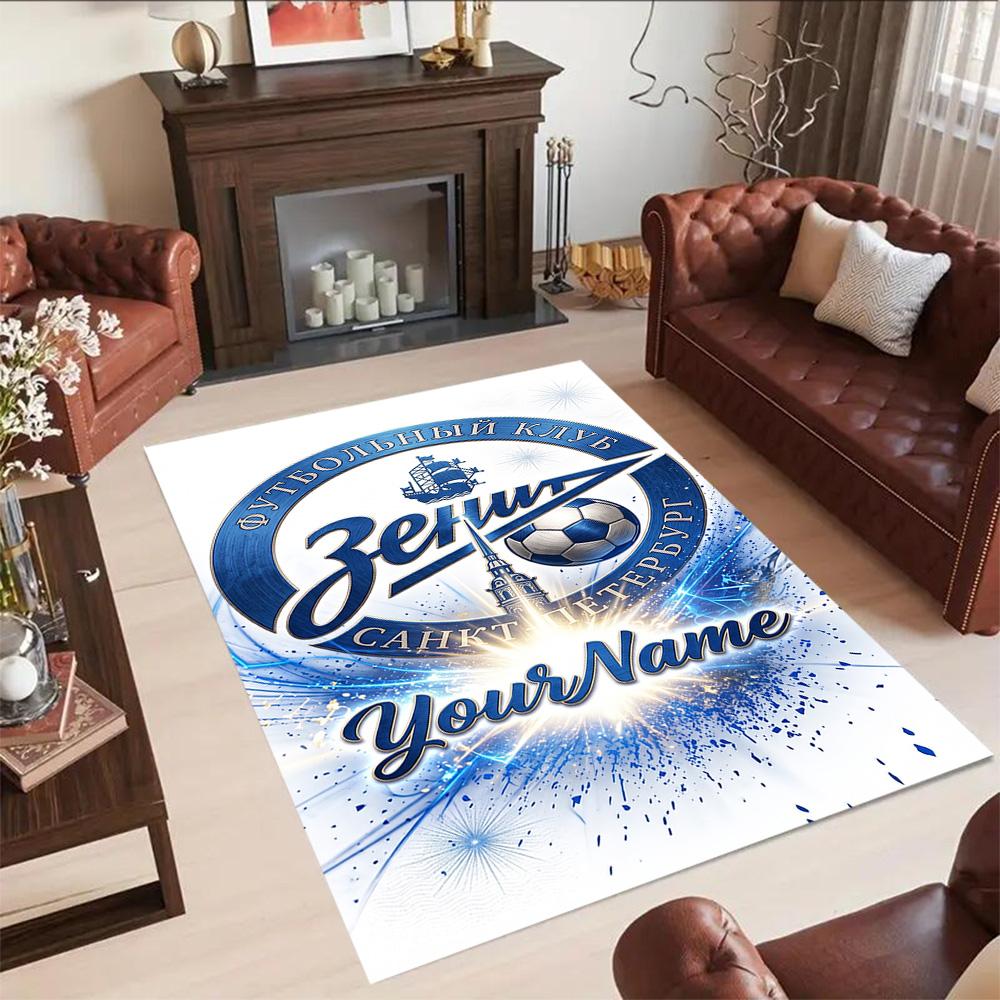 Fc Zenit Saint‑petersburg 55 Customizable Name Carpet Perfect for Game Room Dining Room Bedrooms Balcony Antislip Carpet Anime Office Decor