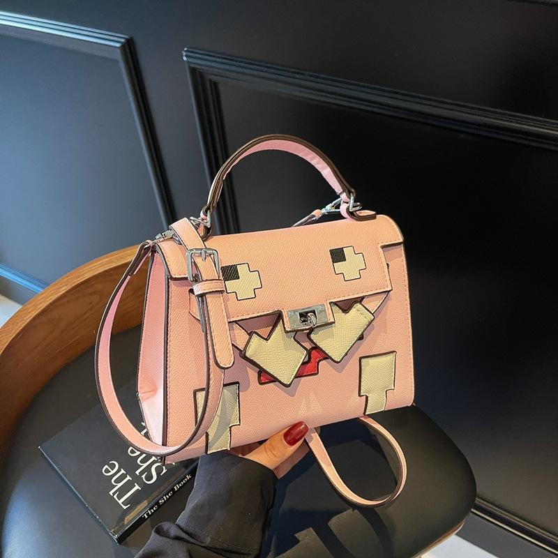 New Fashion Robot Mix and Match Contrasting Colors Portable Shoulder Messenger Women's Bag