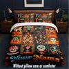 Day of the Dead Theme Custom Text Or Name 3Pcs Bedding Set,1 Flat Sheet & 2 Pillowcases Personalized Home Bedding