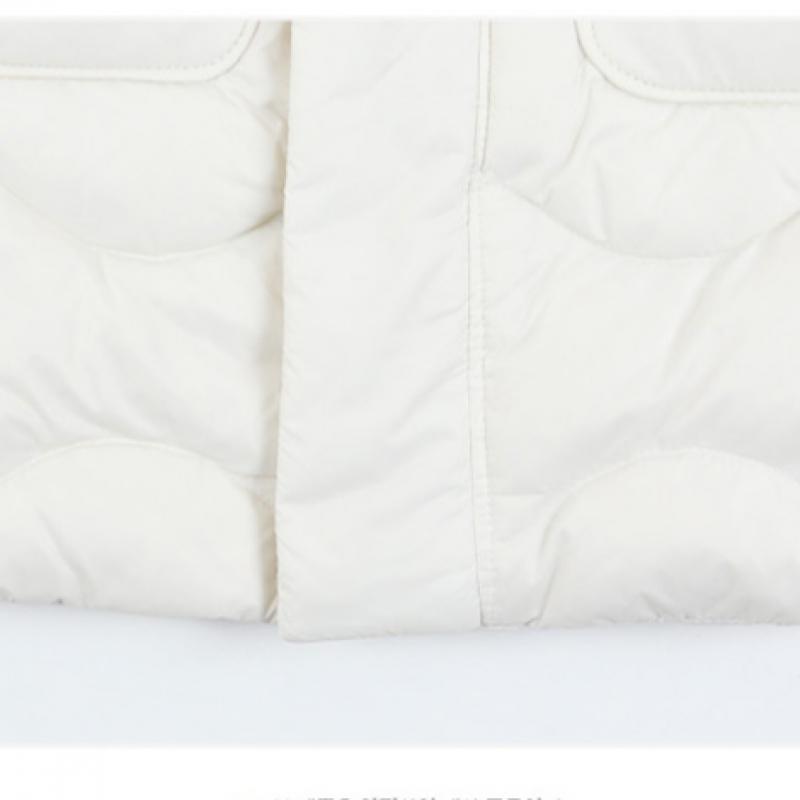 New Balance Kids Tree Collar Detachable Quilting Down Jacket Ivory