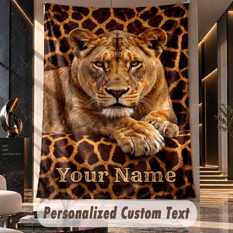 Lion Tiger Leopard (103) Theme Custom Tapestry Personalized Custom Name Text Wall Hanging Tapestry Home Decor Background Cloth