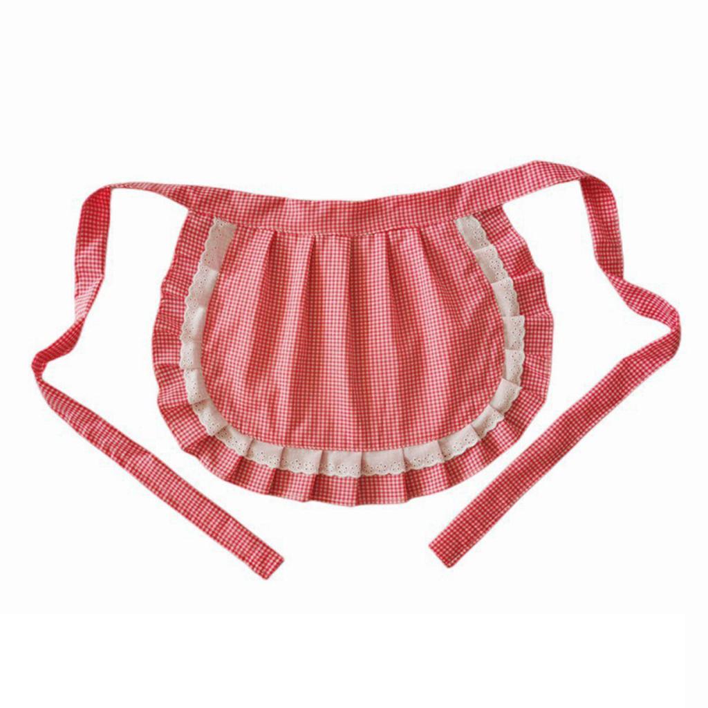 Women Apron Ruffled Maid Apron Waist Apron Breathable Kitchen Baking Cooking Apron Ruffled Waist Apron Servant Apron