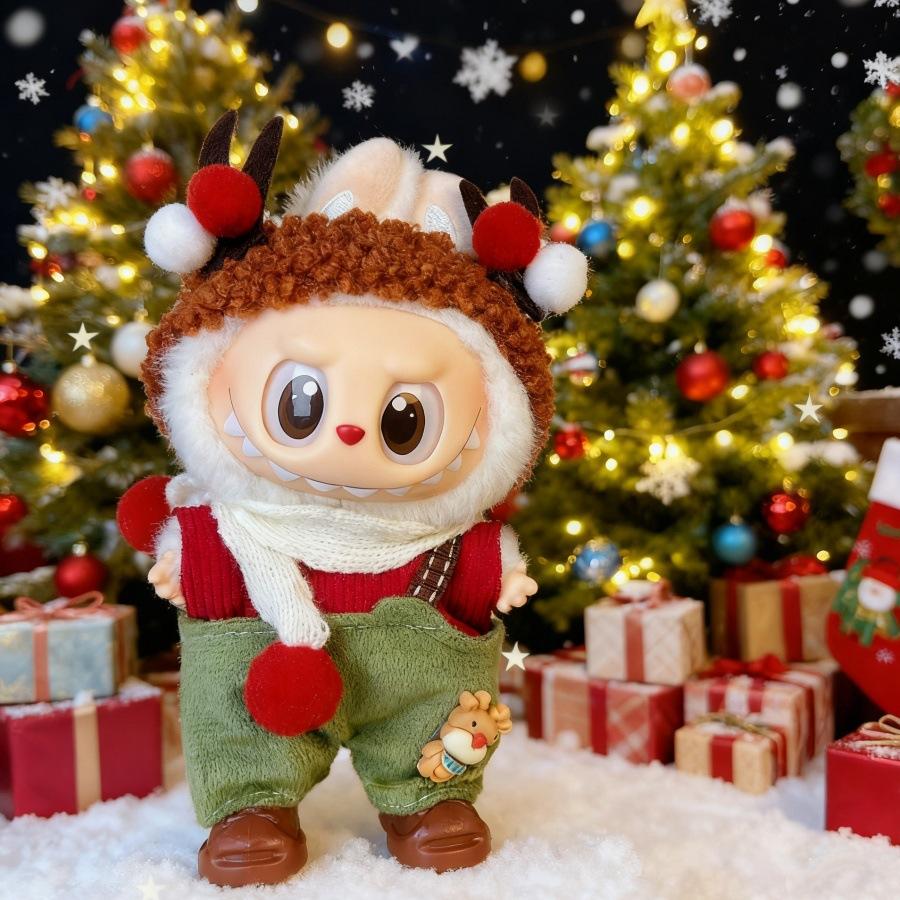 Clothes Only - Suitable for Labubu Baby Clothes, One, Two and Three Generations of Labubu Pendant Dolls Can Wear Christmas Baby Clothes Set